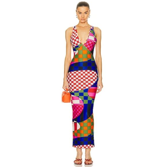 Emilio Pucci Giardino Print Long Dress Maxi Stretch-jersey - Picture 14 of 16